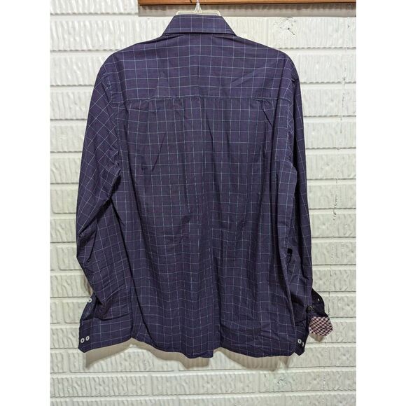 Stone Rose Men's Multi-Color Windowpane Long-Sleeve Button-Front Shirt Size M - Picture 4 of 9
